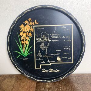 New Mexico State Vintage Black Metal Beer Tray Collectible Souvenir Home Decor‎